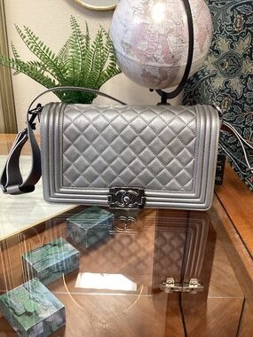 Chanel Silver Boy Bag